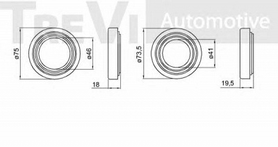 TREVI AUTOMOTIVE wb1577 -  Комплект подшипника ступицы колеса